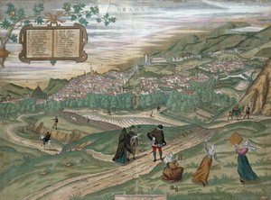 グラナダの地図、「世界」、ボリューム1、番号4、ブラウン（1541-1622）およびフランス（1535-90）、1565