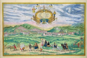 グラナダの地図、ブラウン（1541-1622）とフランツホーゲンバーグ（1535-90）、1563による「世界」から