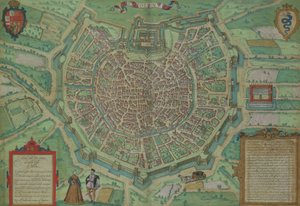 Braun（1541-1622）とFrans Hogenberg（1535-90）による「世界」からのミラノの地図、1572年頃