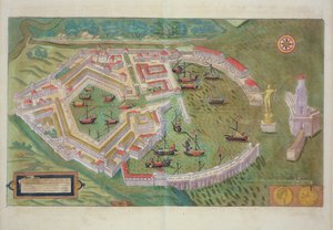 Braun（1541-1622）とFranz Hogenbergh（1535-90）による「世界」からのローマの地図c.1572-1617