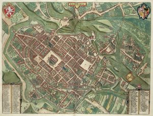 ブラウン（1541-1622）とフランツ・ホーゲンバーグ（1535-90）による「世界」からのWRATISLAVIAブレスワフの地図c.1572-1617