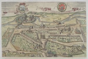 Geic Braun（1541-1622）とFrans Hogenberg（1535-90）による &39;Civitates Orbis Terrarum&39;からのLowiczの眺め 作： Joris Hoefnagel