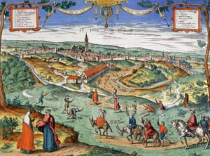 セビリアの眺め、1550年頃（エングレーヴィング） 作： Joris Hoefnagel