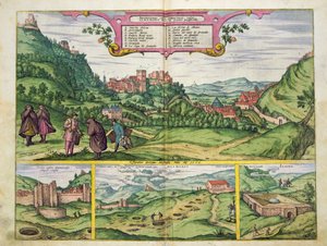 Georg Braun（1541-1622）とFrans Hogenberg（1535-90）による &39;Civitates Orbis Terrarum&39;からのアルハンブラの眺め、1564