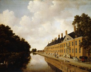 ハーグのプリンセスグラハトの眺め、ベズイデンハウツブルグとオースト・シングルスグラハト、1660年頃 作： Joris van der Hagen