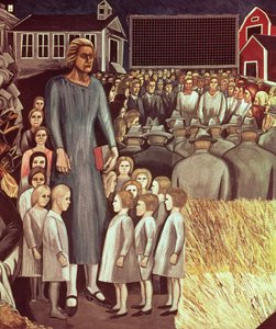 アメリカ文明の叙事詩からのアングロアメリカ 作： José Clemente Orozco