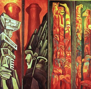 装飾パネル III、アメリカ文明の叙事詩より 作： José Clemente Orozco