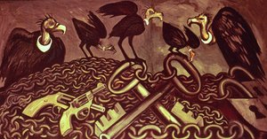 装飾パネル II、アメリカ文明の叙事詩より 作： José Clemente Orozco