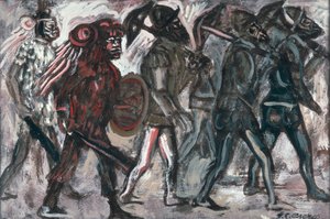 The Teules、1945年頃（紙にガッシュ） 作： José Clemente Orozco