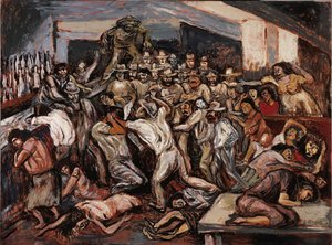 キャバレーでの戦い、1944年。 作： José Clemente Orozco