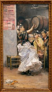 ブレリア（フラメンコ）の踊り - ホセ・ガルシア・ラモス（1852-1912）の絵画、油彩、キャンバス 作： José García Ramos