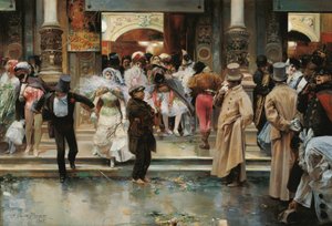 Leaving the Masqued Ball - Garcia y Ramos, Jose (1852-1912) - 1905 - Oil on canvas - 70,5x104,1 - Museo Carmen Thyssen、マラガ 作： José García Ramos