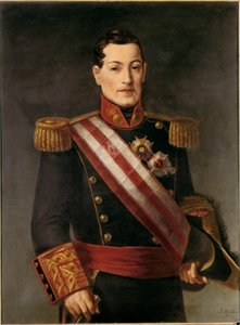 イルデフォンソ ディエス デ リベラ、アルモドバル伯 (1777-1846)、スペインの軍人および政治家の肖像。 Jose Maria GALVAN Y CANDELA (1837-1899) による絵画 19 世紀 作： José María Galván y Candela