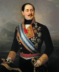 フランシスコ セラーノ イ ドミンゲス (1810-1885)、スペインの兵士、政治家、自由同盟の指導者、1874 年に最初の共和国の大統領の肖像