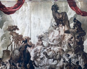 パリのホテル・ワンデルの宴会場の装飾（フレスコ画）、20世紀 作： José María Sert