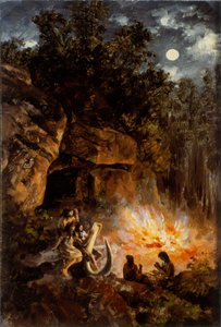 第四紀後期旧石器時代のシーン 作： José María Velasco