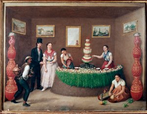 Chufa horchata seller (orxata de xufa or or orxata de xufla) スペイン・バレンシア地方の飲み物（Seller of Horchata, traditional beverage from Valencia, Spain） Augustin Arrieteの絵画（19世紀） メキシコシティ、国立歴史博物館、Chateau 作： Jose Agustin Arrieta