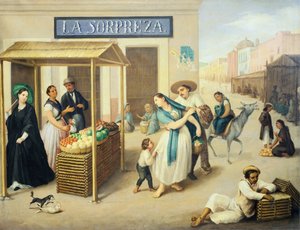 メキシコ、ホセ・A・アリエッタによるメキシコシティの市場 作： Jose Agustin Arrieta