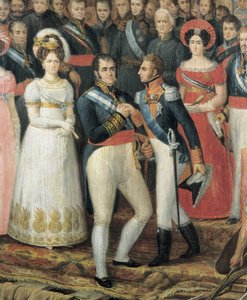 1823年、プエルト・デ・サンタ・マリアでのフェルディナンド7世の船首像（油彩・キャンバス 作： José Aparicio