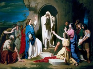 ""ラザロの復活 "" ホセ・カサド・デル・アリサル（1832-1886）の絵画 1855年頃 マドリッド。スペイン、サン・フェルナンド王立アカデミー博物館 作： Jose Casado del Alisal