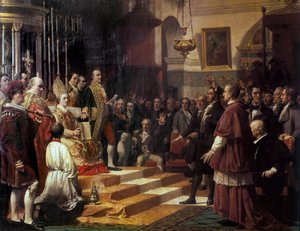 "1810年のカディスのコルテスの宣誓"ホセ・カサド・デ・アリサル（1832-1886）の絵画。1863 作： Jose Casado del Alisal
