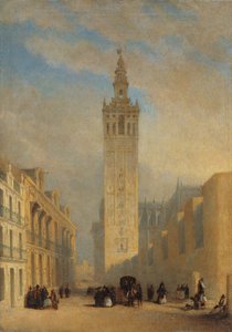 Calle Placentines から見たヒラルダ - ドミンゲス ベッカー、ホセ (1805-1841) - 1836 年頃 - キャンバスに油彩 - 57.4x40.2 - カルメン ティッセン美術館、マラガ 作： José Domínguez Bécquer