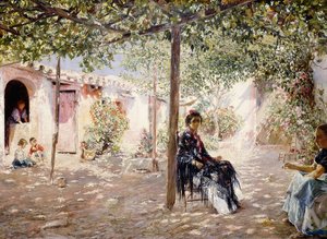 まだらのコートヤードの女性 作： Jose Gallegos Arnosa