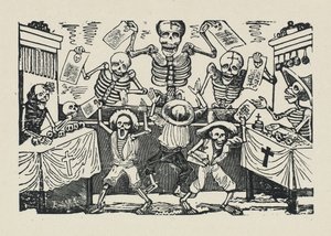 紙の少年の頭蓋骨の寄せ集め 作： José Guadalupe Posada