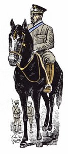 メキシコ革命（1910～1920年）：ビクトリアーノ・ウエルタ（1854～1916年）の肖像。ホセ・グアダルーペ・ポサダ(1852-1913)のキシログラフィー。 作： José Guadalupe Posada