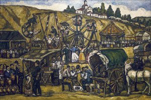 GUTIERREZ SOLANA, Jose (1886-1945).マドリードのサン・イシドロ草原での祝祭（マドリードのサン・イシドロ草原での祝祭）。1933.キャンバスに油彩。個人蔵 作： Jose Gutierrez Solana