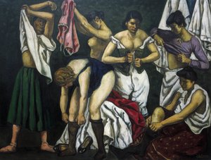 グティエレス・ソラナ、ホセ（1886-1945）。服を脱ぐ女たち.1933.現代美術.キャンバスに油彩。個人蔵 作： Jose Gutierrez Solana