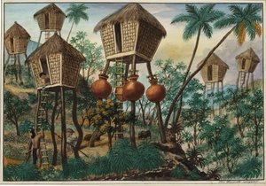 マニラとその周辺：山岳インディアンの小屋 作： Jose Honorato Lozano