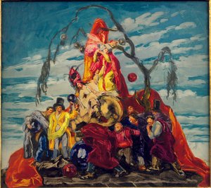タペストリーの準備調査、c.1922-24（ボードに置かれた紙に油を塗る） 作： Jose Maria Sert y Badia