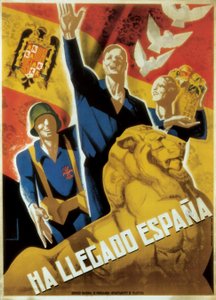 スペイン内戦 (1936-1939): スペインが到着、c。 1936～39年（ポスター） 作： Jose Morell