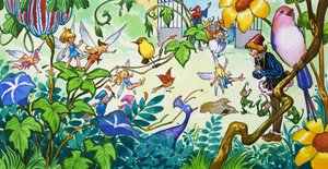 庭の妖精たち（ガッシュ、紙）
