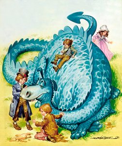 優しいドラゴン（カラーリトグラフ）