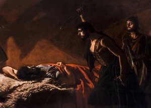 歴史画 : The Death of Viriatus (Viriate, Viriathe, vers 180-139 avant JC) par Villegas Cordero, Jose (1844-1921) 作： Jose Villegas Cordero