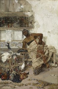 家禽市場、タンジール、1881年頃（木に油彩） 作： Jose Villegas Cordero