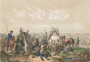 1849 年頃のハンガリーでの独立戦争の場面。 1849年 作： Josef Anton Strassgschwandtner