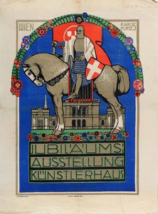1908年に開催されたウィーン・キュンストラーハウスの記念展。 作： Josef Breitner