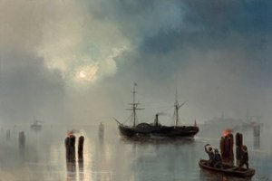 ラグーンでのナイトドライブ 作： Josef Carl Berthold Püttner