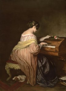 ピアノ奏者 作： Josef Danhauser