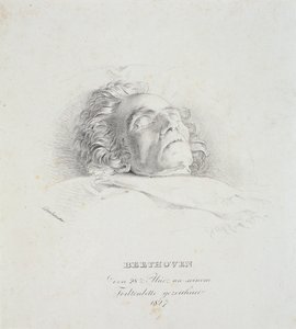 1827年3月28日、死の床にあるルートヴィヒファンベートーベン（1770-1827） 作： Josef Danhauser
