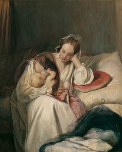 母性愛（子供を持つアーティストの妻） 作： Josef Danhauser