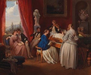 ファミリーコンサート、1841年。 作： Josef Danhauser
