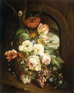 各種花のある静物 作： Josef Holstayn
