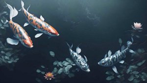 墨絵鯉鯉魚_赤+白_01