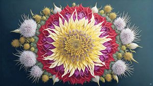 曼荼羅花の要素を持つアザミ_01