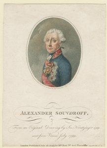 陸軍元帥大元帥アレクサンドル・スボーロフ王子の肖像 1729–1800, 1799 作： Josef Kreuzinger