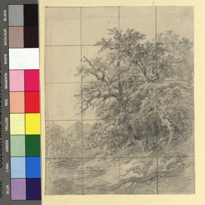 背景に小物を配した森の風景 作： Josef Kriehuber